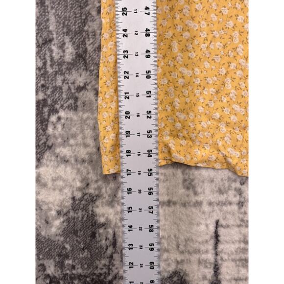 Reformation Jumpsuit 12 Womens Yellow Floral Smocked Wide Leg - Picture 7 of 9